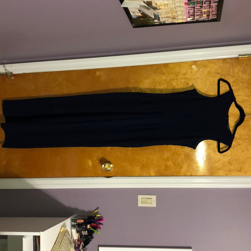 Navy blue jump suit